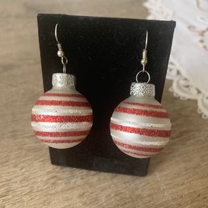 Christmas ornament homemade earrings with fish hook back